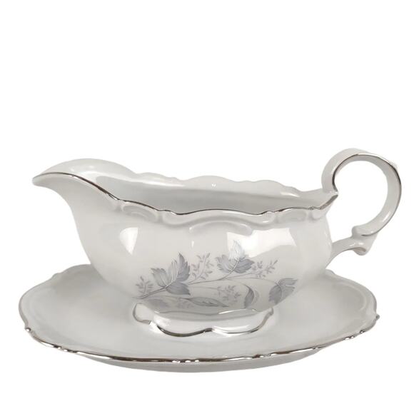 Vintage Mitterteich Bavaria Germany MONIKA Gravy Boat with Underplate Porcelain - Picture 1 of 6